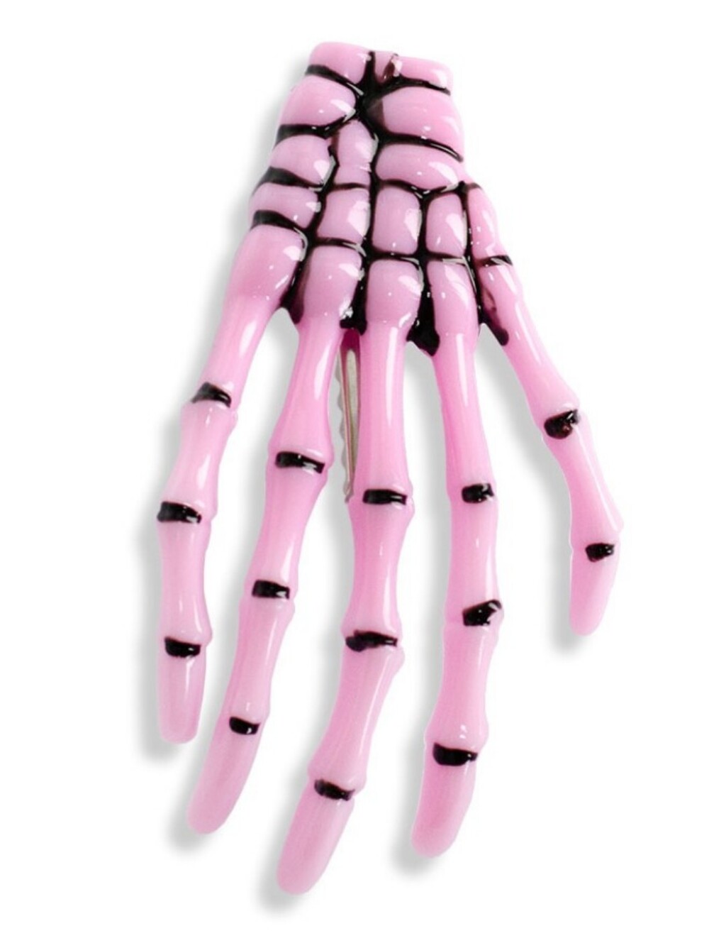 Pink Skeleton Hand Hair Clip - Fashion Women Accessories